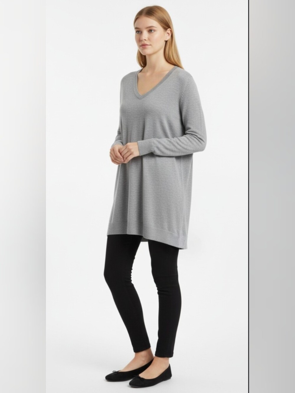 NWT@$40! APT. 9! MARLED ASH GRAY OVERSIZED/LONG SWEATER, SWEATER DRESS! SZ M